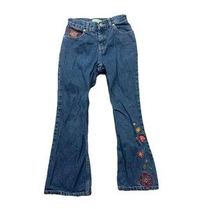 Vintage Circo Girls Blue Jeans Embroidered Flowers Size 8